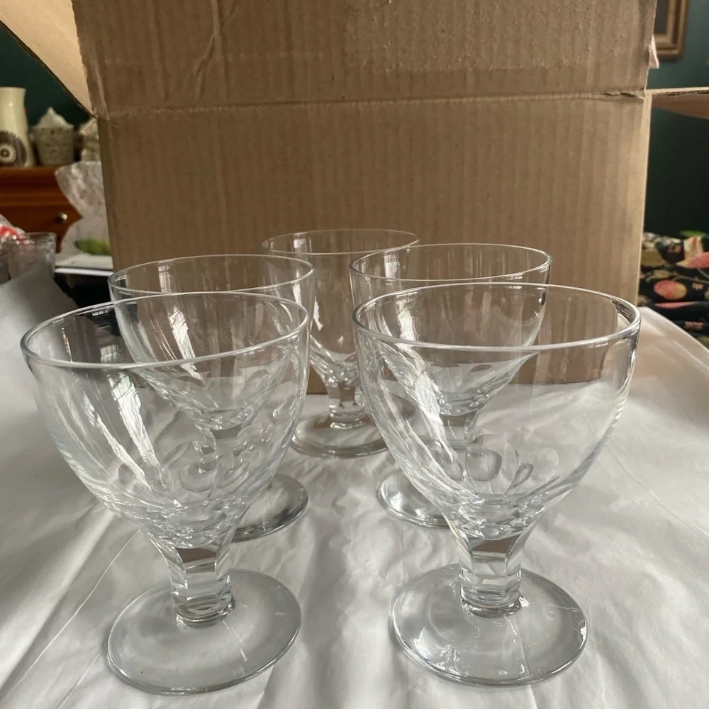 Georgian Rummer Drinking Glass Set of 5